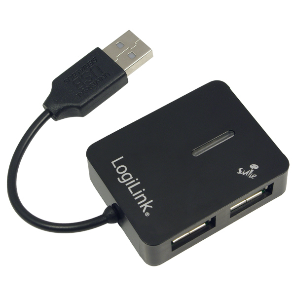 TechLogics - LogiLink 4 Port Hub, USB 2.0 passief Zwart