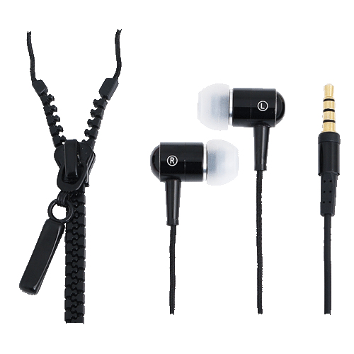TechLogics - LogiLink Zipper Stereo In-Ear Headset  zwart