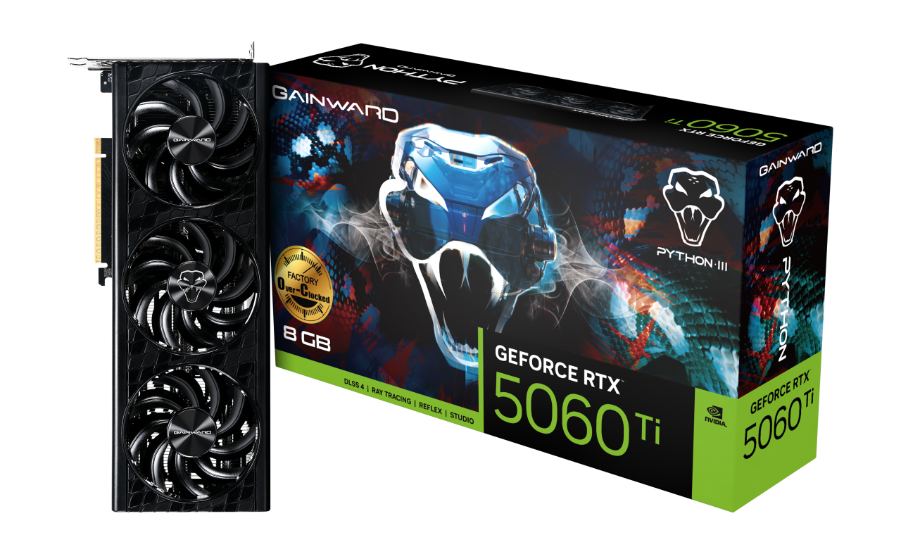 TechLogics - 5060Ti Gainward RTX Python III OC 8GB/3xDP/HDMI TechLogics - 5060Ti Gainward RTX Python III OC 8GB/3xDP/HDMI