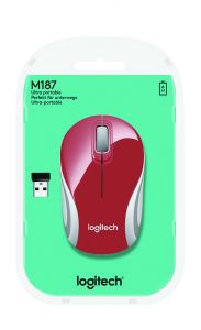 TechLogics - M187 Wireless Mini Mouse Red