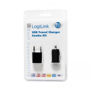 TechLogics - universeel USB Travelkit 2in1 zwart LogiLink