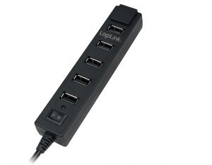 TechLogics - LogiLink  7 Port Hub, USB 2.0 actief Zwart