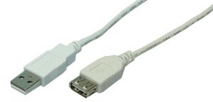 TechLogics - Verlenging USB 2.0 A->A S/B  5.0m Grijs LogiLink