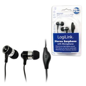 TechLogics - LogiLink Stereo In-Ear Earphone met Microphone zwart