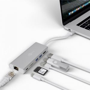 TechLogics - Adapter USB-C --> Multipoort HDMI, USB, CR, RJ45 Goobay