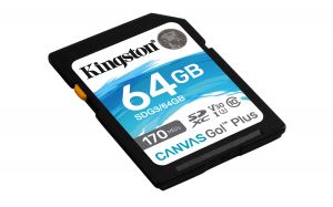 TechLogics - SDXC Card 64GB Kingston U3 V30 Canvas Go Plus 170R C10