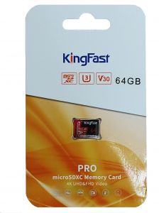 TechLogics - SDHC Card Micro 64GB Kingfast UHS-I U1 V30 A1 P500