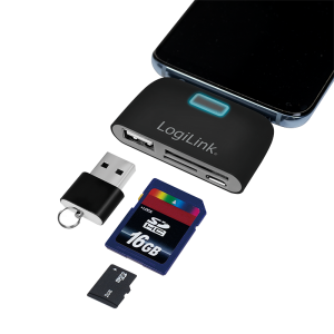 TechLogics - USB-C LogiLink Card Reader SD/microSD + Hub