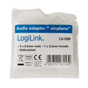 TechLogics - Adapter vliegtuig jack 1x <--> 1x 3,5 mini jack LogiLink