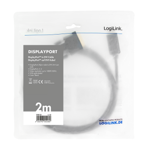 TechLogics - DisplayPort 1.2 <--> DVI-D 2.00m LogiLink