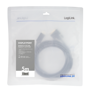 TechLogics - DisplayPort 1.2 <--> DVI-D 5.00m LogiLink