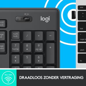 TechLogics - Logitech MK295 Silent Wireless Combo toetsenbord RF Draadloos QWERTY US International Zwart