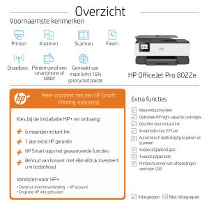 TechLogics - HP OfficeJet Pro 8022e Thermische inkjet A4 4800 x 1200 DPI 20 ppm Wifi