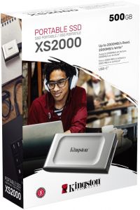 TechLogics - 500GB Kingston XS2000 Zilver-Zwart/USB3.2/2000/2000
