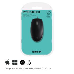 TechLogics - Logitech B110 Silent Optical USB Zwart Retail