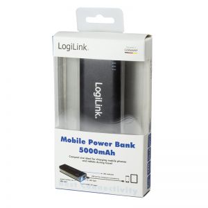 TechLogics - Power Bank 5000mAh LogiLink 1x USB Zwart