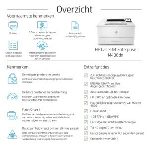 TechLogics - HP LaserJet Enterprise M406dn MONO / LAN / Wit