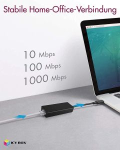TechLogics - ICY BOX netwerk adapter 10/100/1000 Mbps USB3.0