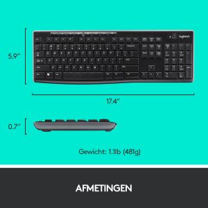 TechLogics - Logitech Wireless Combo MK270 toetsenbord Inclusief muis USB QWERTZ Duits Zwart