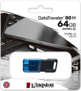 TechLogics - USB-C 3.2 FD 64GB Kingston DataTraveler 80 M