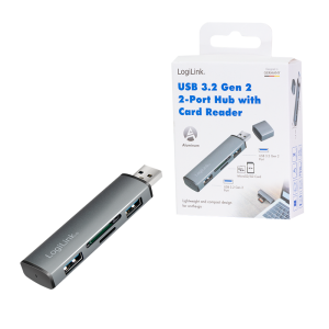 TechLogics - LogiLink 2 Port, USB-A --> USB-A 3.2 + cardreader