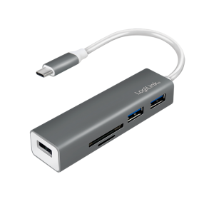 TechLogics - LogiLink 3 Port, USB-C --> USB-A 3.0 + cardreader