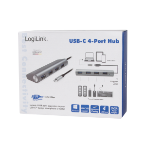 TechLogics - LogiLink 4 Port, USB-C --> USB-A 3.0 Passief
