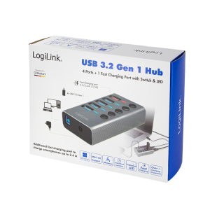 TechLogics - LogiLink 5 Port, USB-B --> USB-A 3.0 actief+schakelaars