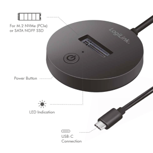 TechLogics - Adapter M.2 NVMe/SATA (F) --> USB 3.2-C (M) LogiLink