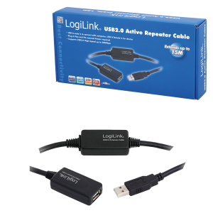 TechLogics - USB 2.0 A --> A 20.00m Verlenging LogiLink + versterker