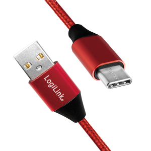 TechLogics - USB 2.0 C <--> USB-A 0.30m LogiLink Rood