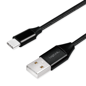 TechLogics - USB 2.0 C <--> USB-A 0.30m LogiLink Zwart
