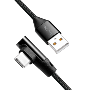 TechLogics - USB 2.0 C(90Â°) <--> USB-A 1.00m LogiLink Zwart