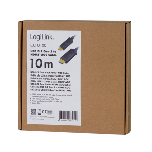 TechLogics - USB 3.2 Gen1 C --> HDMI 10.00m LogiLink 4K Zwart