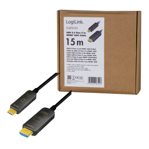 TechLogics - USB 3.2 Gen1 C --> HDMI 15.00m LogiLink 4K Zwart