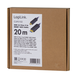TechLogics - USB 3.2 Gen1 C --> HDMI 20.00m LogiLink 4K Zwart