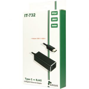 TechLogics - Adapter USB-C (M) --> RJ45 (F) Argus IT-732