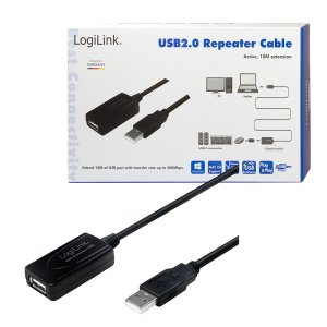 TechLogics - USB 2.0 A --> A 10.00m Verlenging LogiLink + versterker