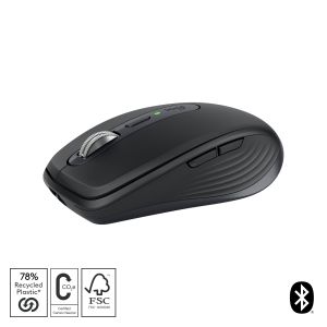 TechLogics - Logitech MX Anywhere 3S muis Rechtshandig RF-draadloos + Bluetooth Laser 8000 DPI