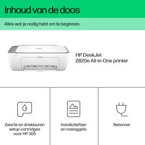 TechLogics - HP Deskjet 2820e AIO / WLAN / Wit-Grijs
