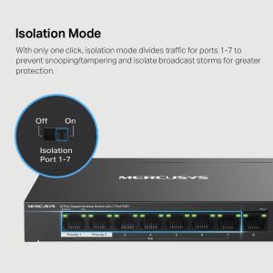 TechLogics - MERCUSYS 8Port 1Gbps (7xPoE+) MS108GP