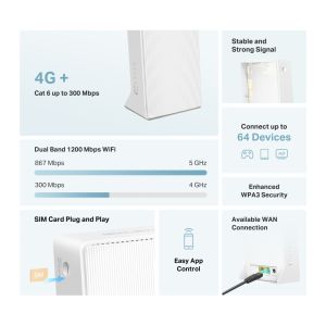 TechLogics - MERCUSYS MB230-4G AC1200 4G+ LTE Cat6 300/50 Mbps