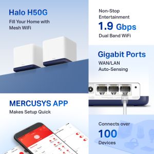 TechLogics - MERCUSYS Mesh HALO H50G - AC1900 Gigabit set van 2