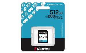 TechLogics - SDXC Card 512GB Kingston U3 V30 Canvas Go! Plus