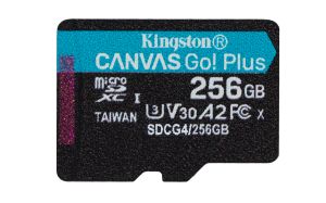 TechLogics - SDXC Card Micro 256GB Kingston U3 V30 A2 Canvas Go! Plus