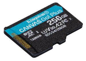 TechLogics - SDXC Card Micro 256GB Kingston U3 V30 A2 Canvas Go! Plus