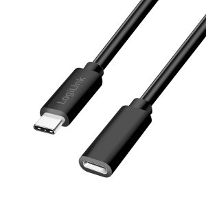 TechLogics - USB-C 2.0(M) <> USB-C(F) 2.0m LogiLink 100W/480Mbps zw.
