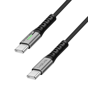 TechLogics - USB-C 3.2(M) <> USB-C(M) 2.0m LogiLink 240W/20Gbs/4K zw.